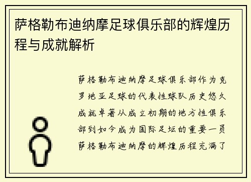 萨格勒布迪纳摩足球俱乐部的辉煌历程与成就解析
